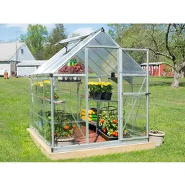 CANOPIA Hybrid Alu silber Polycarbonat 0,7 mm/Dach HKP 4 mm 4,5 m2 inkl. Stahlfundament