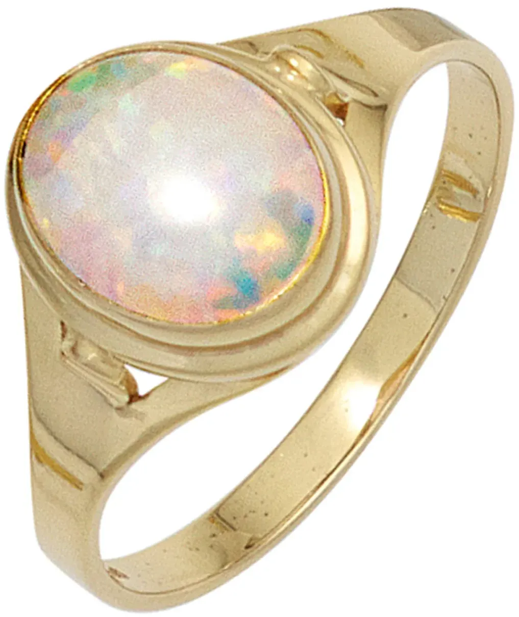 Goldring JOBO Fingerringe Gr. 58, Gelbgold 333, goldfarben (gelbgold 333) Damen 333 Gold mit synthetischem Opal