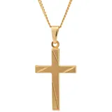 HOPLO Kreuzanhänger Anhänger Kreuz 333-8 Karat Gold mit vergoldeter Silberkette 55 cm, Made in Germany 55 cm Unisex