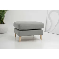 Polsterhocker HOME AFFAIRE "MARSEILLE", grau, B:70cm H:47cm T:70cm, 100% Polyester, Hocker, Massivholzbeine Eiche, Landhausstil, Wellenunterfederung