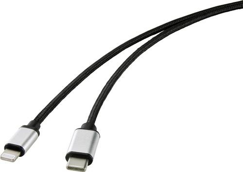Renkforce Handy Anschlusskabel [1x USB-C® Stecker - 1x Apple Lightning-Stecker] 2.00m Schwarz