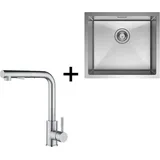 Edelstahlspüle 5044CM Küchenspüle Unterbauwaschbecken gebürstete + 31cm Küchenarmatur ausziehbarer Küchenarmatur - Cecipa