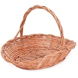 e-wicker24 Geschenkkorb aus Weide, weidener Geschenkkorb, oval, naturfarbiger Weidenkorb, Geschenkkorb mit einem Tragegriff