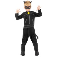 Metamorph Kostüm Miraculous - Cat Noir Kostüm für Kinder, Als katzenartiger Superheld Seite an Seite mit Ladybug! schwarz 104