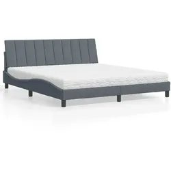 Bett mit Matratze – Dunkelgrau, 180x200 cm, Samt – Eleganz & Komfort vereint