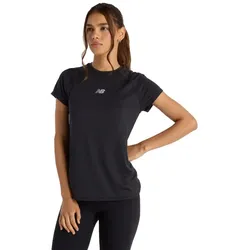 New Balance Damen Jacquard Slim T-Shirt schwarz