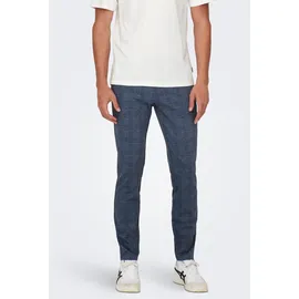 Only & Sons ONSMARK Slim Check Chinos Blau 30 32