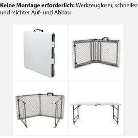 Trutzholm Campingtisch höhenverstellbar 120x60 cm Weiß/Grau
