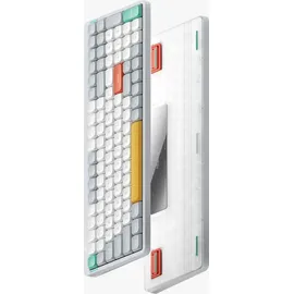 nuphy Air96 V2 Mechanische Tastatur Kabellos mit niedrigem Profil,100 Tasten RGB Hot-Swap Tastatur unterstützt 2.4GHz Wireless/Bluetooth/USB-C für PC/Laptop/Windows/Mac-White Gateron Aloe Switch