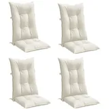 vidaXL Hochlehner-Auflagen 4 Stk. Melange Creme 120x50x7 cm Stoff