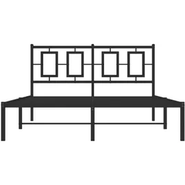 vidaXL Bettgestell mit Kopfteil Metall Schwarz 140x190 cm