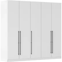 Rauch Kleiderschrank RAUCH "Drehtürenschrank Schrank Garderobe Wäscheschrank Schlafzimmer AVOLA", weiß (alpinweiß), B:226cm H:197cm T:54cm, Holzwerkstoff, Schränke, Kleiderschrank, mit hochwertigen Stangengriffen in Schwarz aus Metall MADE IN GERMANY, Topseller