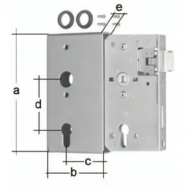 GAH Alberts Alberts 417055 Schlosskasten Profilzylinder 60 mm 172 x 94 x 40 mm