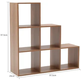 Mobili Rebecca Bücherregal, Braun, Holzwerkstoff, 29x98x98 cm, Arbeitszimmer, Büroregale, Bücherregale