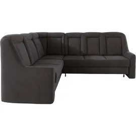 sit&more Ecksofa SIT & MORE "Melissa L-Form", grau (fango), B:257cm H:107cm T:217cm, 100% Polyester, Sofas, Ecksofa, klassisches Polsterprogramm, wahlweise Bettfunktion und Schubkasten