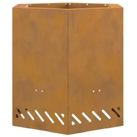vidaXL - Feuerplatz Braun 48 X 48 X 51 Cm Witterungsbeständiger Stahl