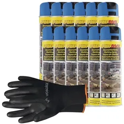 vasalat Markierungsspray Leuchtfarben SET - 12 Dosen ; neonblau