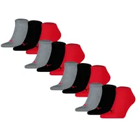 Puma Sneakersocken 12er Pack Schwarz/Grau/Rot 39-42