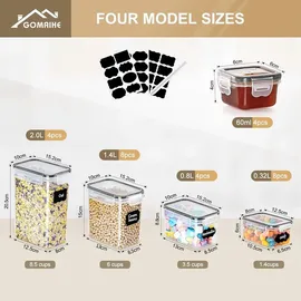 luxuskollektion GoMaihe Vorratsdosen Set 28-teilig Luftdicht Aufbewahrungsbox Küche Plastik