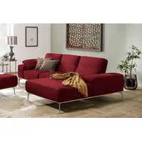 W.Schillig Ecksofa "run, Designsofa mit tollem Sitzkomfort, bequem, L-Form", rot (light brick w82), B:279cm H:88cm T:178cm, Longlife Xtra-Leder Z73: Naturwalkleder der Luxusklasse aus den erlesensten Rohhäuten.