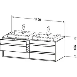 Duravit Ketho 140x55x49,6cm, f EWT, 4 La, B li, Tau