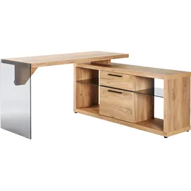 Jahnke Eckschreibtisch LUX C 150 E Braun Eiche