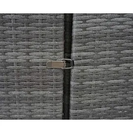 Mendler 2er-Mülltonnenverkleidung HWC-E25, Mülltonnenbox Mülltonnenabdeckung, Poly-Rattan 2x120l ~ grau
