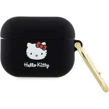 HELLO KITTY Hkap3dkhsk Airpods Pro Hülle, Schwarz/schwarz, Silikon, 3d-katzenkopf