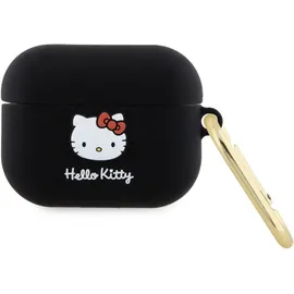HELLO KITTY Hkap3dkhsk Airpods Pro Hülle, Schwarz/schwarz, Silikon, 3d-katzenkopf