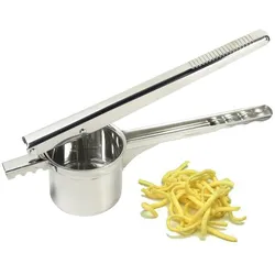 Louis Tellier - Kartoffelpresse, Edelstahl mit Hebel, gekerbt zur Anpassung an unterschiedliche Topfdurchmesser -  N3024