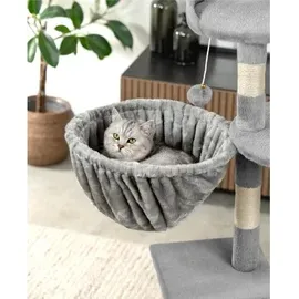 LIONTO Liegemulde für Kratzbäume, Liegefläche mit stabilem Metallrahmen & 25 cm Tiefe, hellgrau