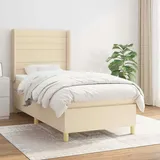 vidaXL Boxspringbett mit Matratze Creme 80x200 cm Stoff