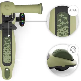 Kinderkraft Halley 2 Balance-Scooter 2-in-1, Sitz höhenverstellbar (25-33 cm), 4-Fach Verstellbarer Lenker, LED-Räder, klappbar, ab 18 Monate, rutschfeste Trittflächen, Grün