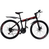 WDZCZDoo Mountainbike 26 Zoll Stoßdämpfungs Fahrrad Mountainbike für Damen und Herren Fahrrad Bike (Schwarz rot)