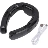 Holigie Nackenventilator, tragbarer Nackenventilator mit Heizung und Kühlung, 3 Geschwindigkeiten, Halbleiter, leise, leicht, batteriebetrieben, tragbar für den Strand (Glossy Black)