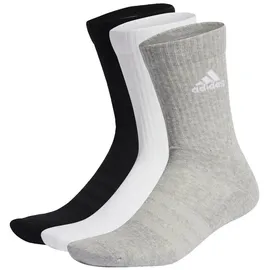 adidas Cushioned Crew Socken 3er Pack Medium Grey Heather / White / Black 40-42