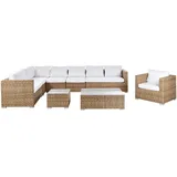 Beliani Lounge Set XXL 8-Sitzer braun/weiß