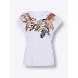 Sieh an! Kurzarm-Shirt in weiß-cognac | Gr.: 38