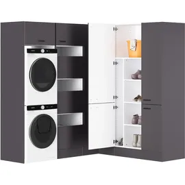 OPTIFIT Waschsäulen-Set Kiel420 213,2x190 x210 x57,1 cm Anthrazit Matt