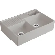 Villeroy & Boch Spülstein Doppelbecken fossil + Excenterbetätigung