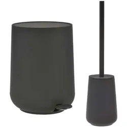 Zone Denmark Bad Accessoires 2tlg Set Pedaleimer und Toilettenbürste schwarz