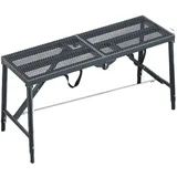 Elitix Arbeitsplattform 4 5 6 Ft Klappgerüstleiter Hebebühne, Anti-Rutsch-Gerüste für Bauarbeiten Im Haushalt Auf Unebenem Boden, Mobile Baubühne Verstellbar(Gray,180x40cm(70 7/8" x15 3/4"))