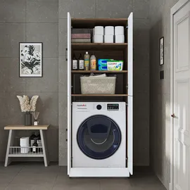 roomart Dora Waschmaschinenschrank 70 x 73,8 x 0 cm Anthrazit/Eiche