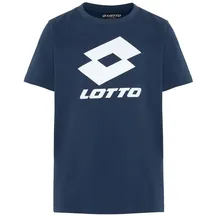 lotto Print-Shirt LOTTO, Mädchen, Gr. 122/128, blau (marineblaus), 100% Cotton, unifarben, normal, Rundhals, gerader Abschluss, Shirts, - mit angesagtem Crewneck