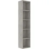 vidaXL Bücherregal Betongrau 40x30x189 cm Holzwerkstoff