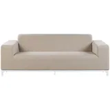 Beliani Gartensofa Beige, Weiß, Textil, 3-Sitzer, 186x68x84 cm, Loungemöbel, Gartensofas