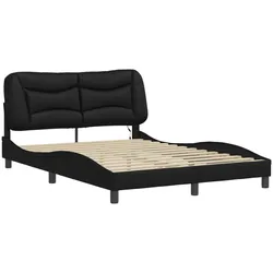 vidaXL Bett mit LED-Beleuchtung und Matratze Schwarz 120x200 cm