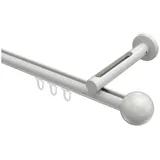 Interdeco GARDINENSTANGE INNENLAUF Siteno Luino 480 cm (geteilt in 3 x 160 cm), 1-läufig, 20 mm Ø Weiß
