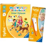 tiptoi Ravensburger Set: Mein Wörter-Bilderbuch. Unser Zuhause + 00801 Der Stift - mit Aufnahmefunktion