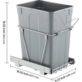 Vevor ausziehbarer Mülleimer 35 Qt grau